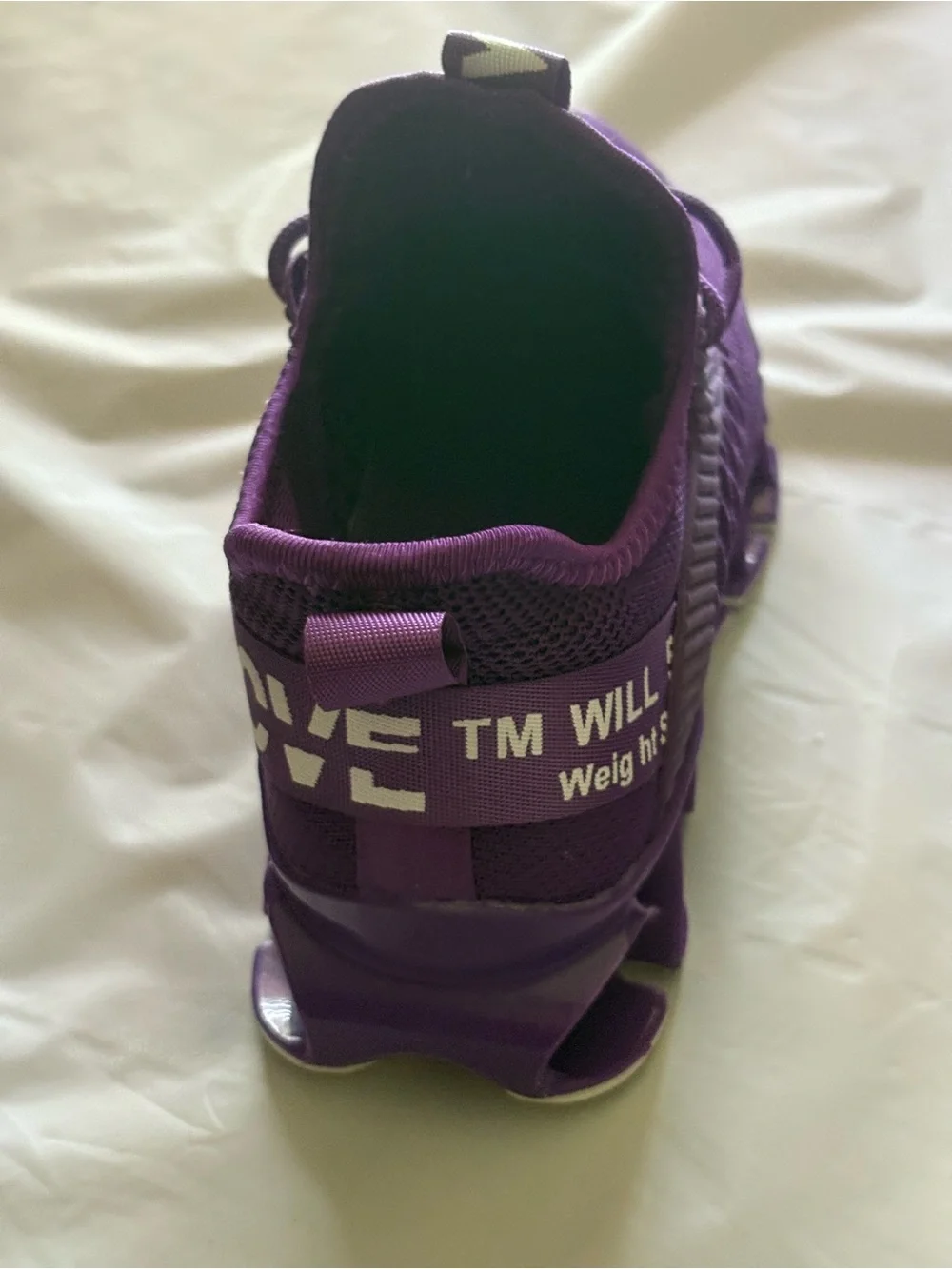 Purple Knit Women's Athletic Sneakers with LOVE Tongue Detail
